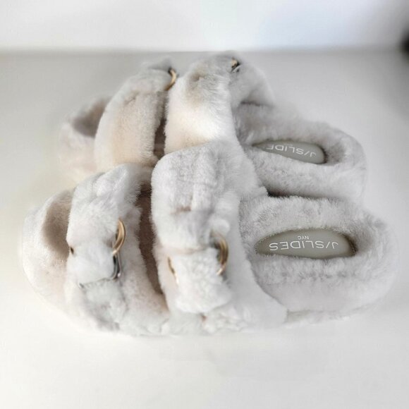 COPY - JSLIDES Shearling Slippers Natural Women Size 8 - Picture 12 of 15